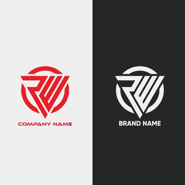 Vector las plantillas de diseño vectorial del logotipo de la letra inicial rw o del logotipo wr