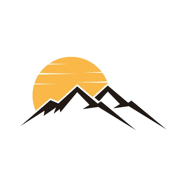Las plantillas de diseño vectorial del logotipo de la montaña son simples y modernas