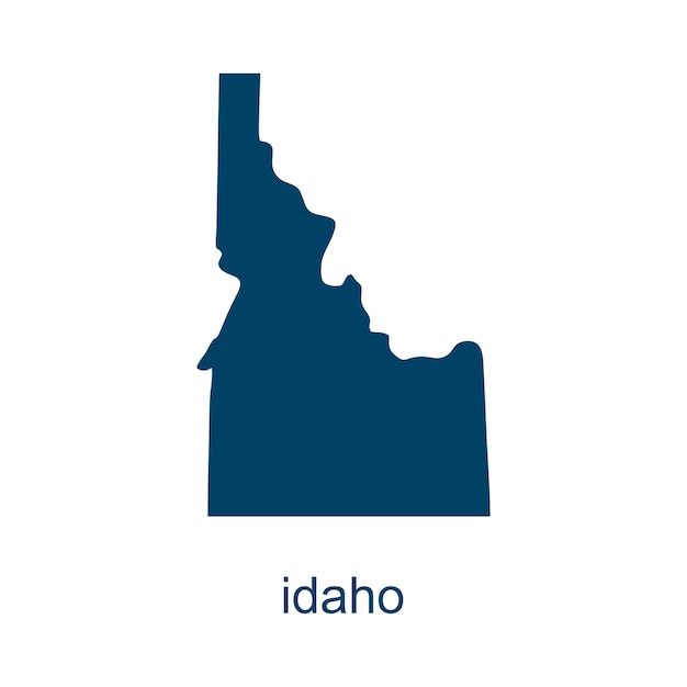 Las plantillas de diseño vectorial del mapa de Idaho aisladas en fondo blanco