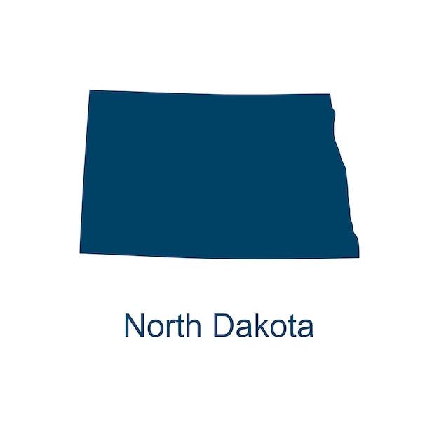 Plantillas de diseño vectorial de mapas de Dakota del Norte aisladas en fondo blanco