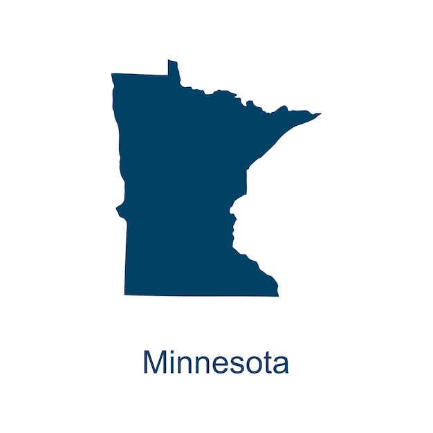 Plantillas de diseño vectorial de mapas de Minnesota aisladas en fondo blanco