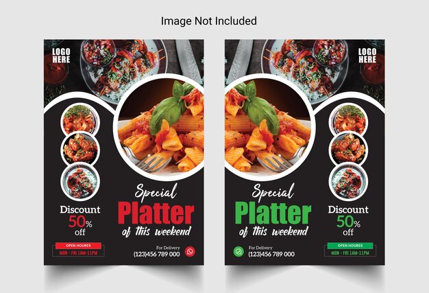 Plantillas de diseño de volante de comida de restaurante.