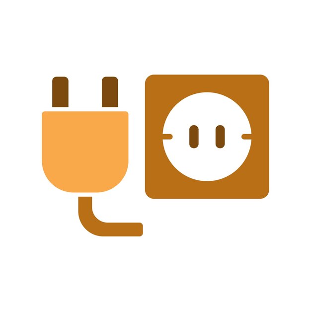 Plantillas de elementos de diseño vectorial de íconos de enchufe simples