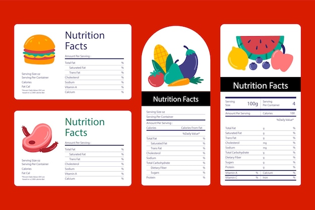 Las plantillas de etiquetas de datos nutricionales
