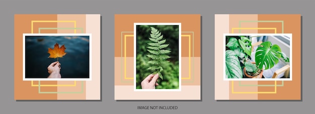 Plantillas de feeds de instagram en color neutro