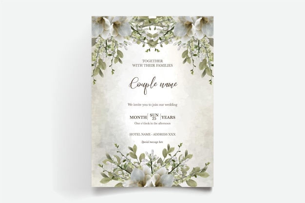 plantillas florales de invitación de boda