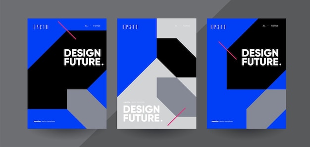 Plantillas de folleto de Bauhaus futurista Concepto de diseño minimalista
