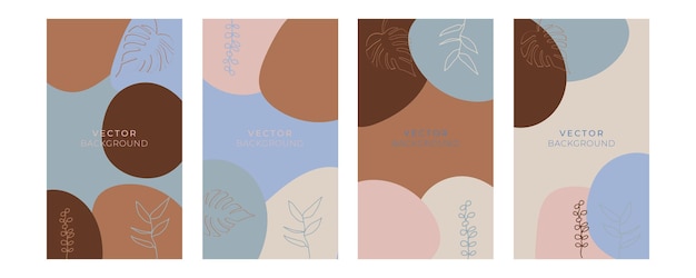 Plantillas de fondo artístico universal de moda abstracto con floral, hojas, orgánico, dibujado a mano y líneas. Bueno para portada, invitación, pancarta, cartel, folleto, cartel, tarjeta, volante y otros