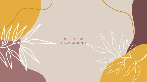 Plantillas de fondo artístico universal de moda abstracto con floral, hojas, orgánico, dibujado a mano y líneas. Bueno para portada, invitación, pancarta, cartel, folleto, cartel, tarjeta, volante y otros