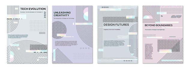 Plantillas y fondos de carteles de glitch futuristas
