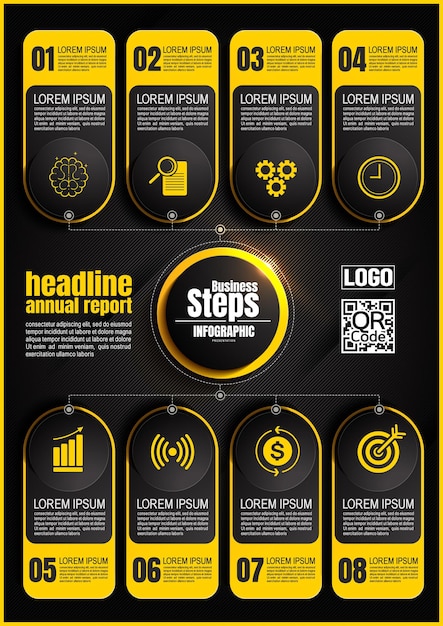 Plantillas de gráficos infográficos dinámicos presentaciones de negocios visualización de datos