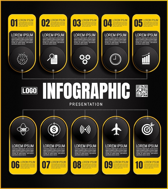 Plantillas de gráficos infográficos dinámicos presentaciones de negocios visualización de datos