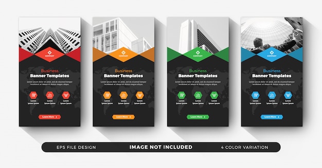 Plantillas de historias de instagram de negocios corporativos con variación de color