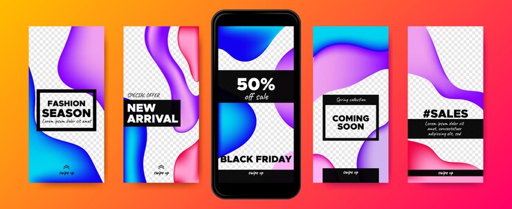 Vector plantillas de historias de instagram para venta de compras