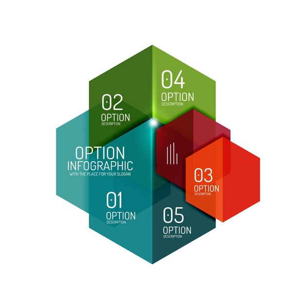 Plantillas de infografía de botón de opción de negocio de papel