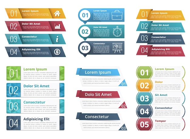 Plantillas de infografía con números