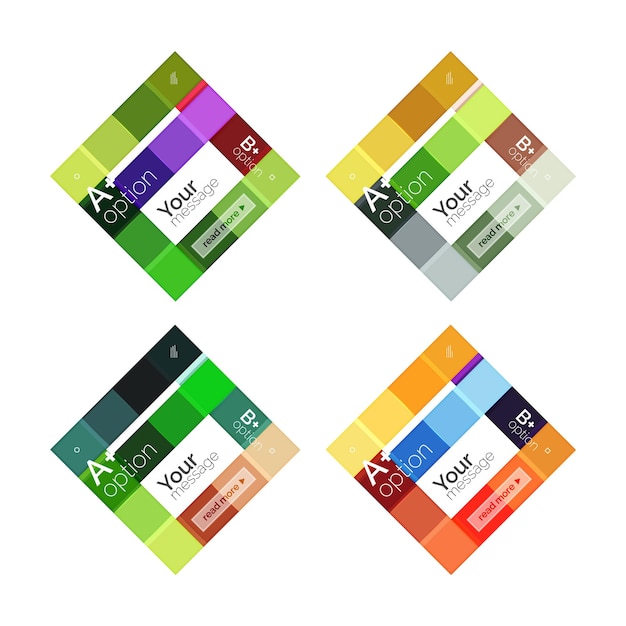 Las plantillas de infografías de rayas de color vectorial