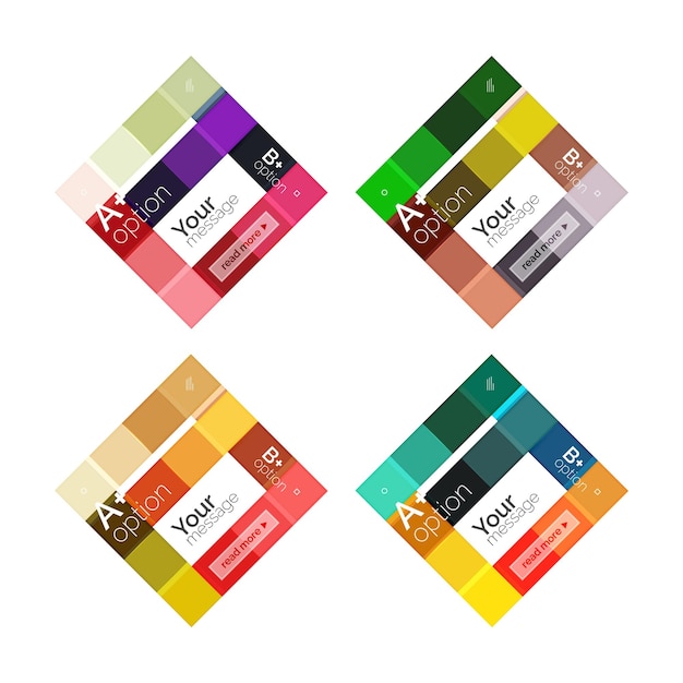 Las plantillas de infografías de rayas de color vectorial