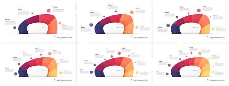 Vector plantillas de infografías vectoriales en forma de forma abstracta