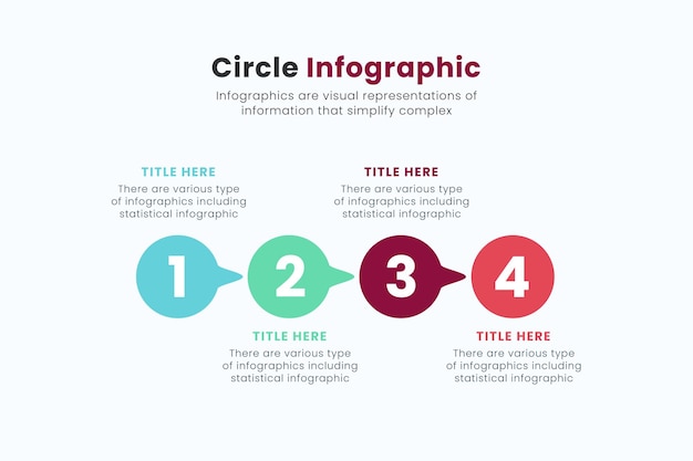 Plantillas infográficas mínimas de círculos de negocios para presentaciones y vectores editables completos