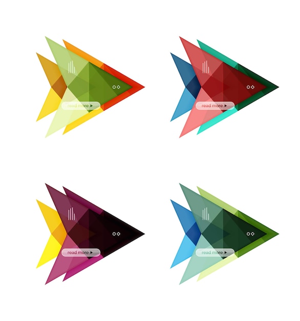 Plantillas infográficas de opción de flecha colorida vectorial establecidas para opciones de número de diagrama de diseño de flujo de trabajo o diseño web