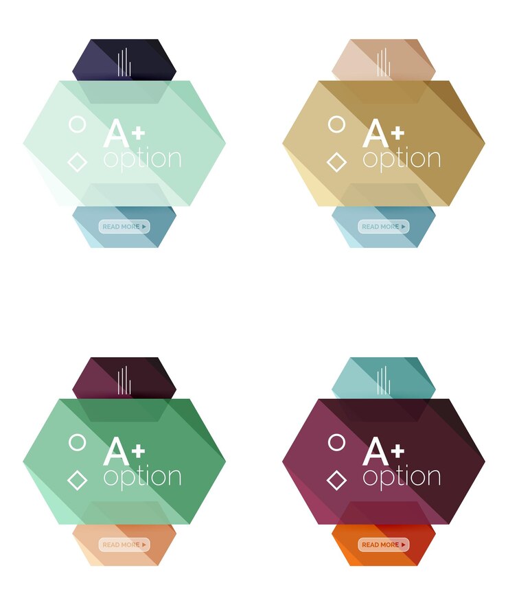 Vector plantillas infográficas de opciones geométricas