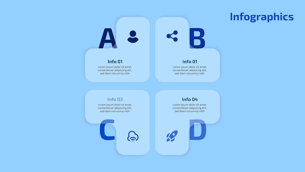 Plantillas infográficas de varios pasos para diagramas de flujo de negocios, etc.