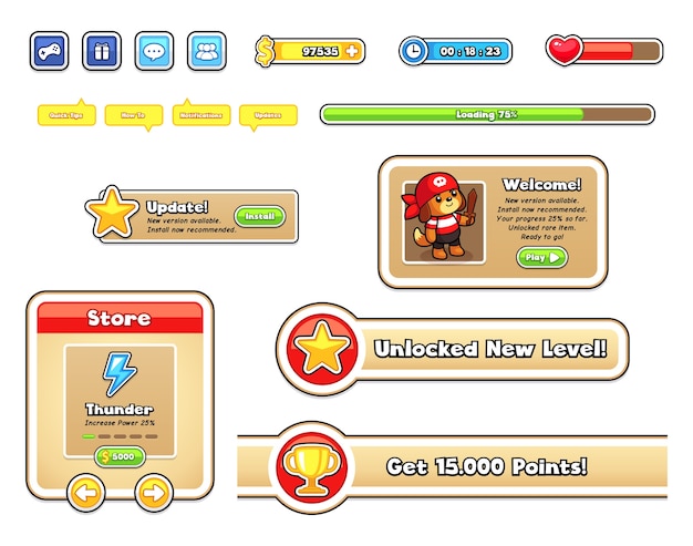 Plantillas de interfaz de usuario del juego