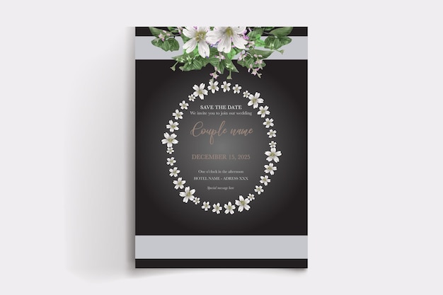 plantillas de invitación de elegancia floral de boda
