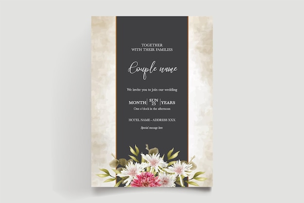 plantillas de invitación de elegancia floral de boda