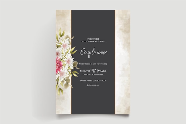 plantillas de invitación de elegancia floral de boda