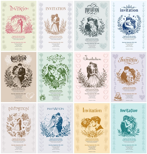 plantillas de invitaciones de boda diseños opciones imprimibles