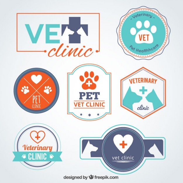 Vector plantillas de logos de clínicas veterinarias