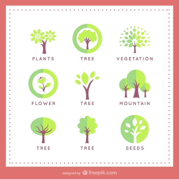 Vector plantillas de logotipo de árboles