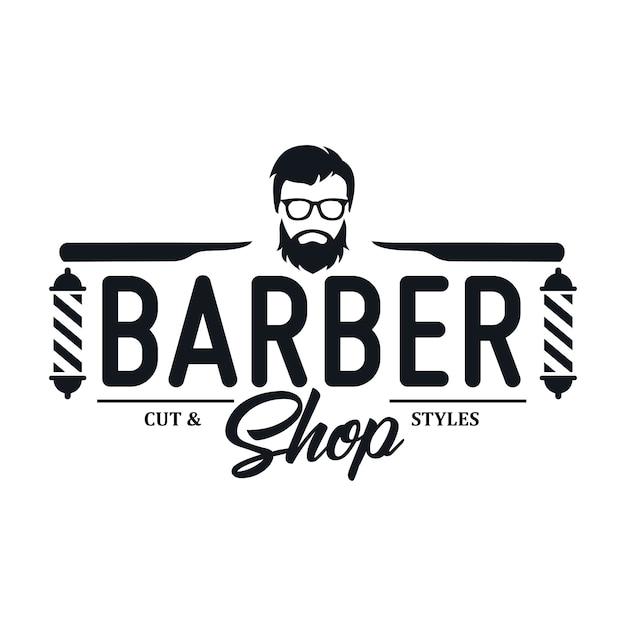 Plantillas de logotipo de barbería vintage