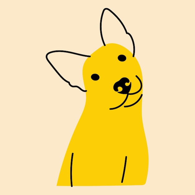 Plantillas de logotipo de cartel de insignia de Avatar de cachorro de perro de lujo amarillo imprimir ilustración vectorial