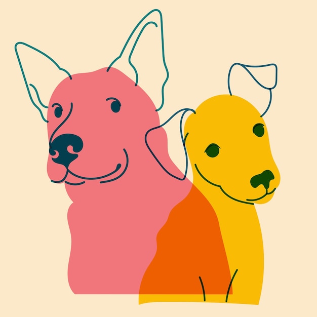 Plantillas de logotipo de cartel de insignia de Avatar de perros imprimir ilustración vectorial