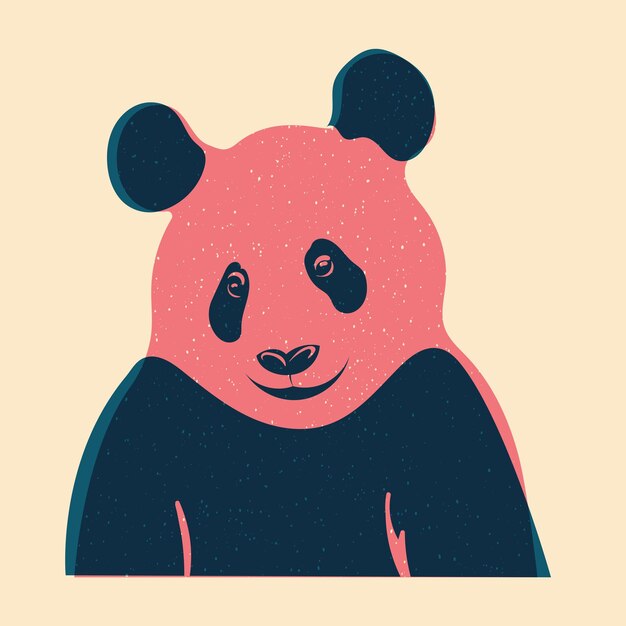 Las plantillas del logotipo del cartel de la insignia de Panda imprimen la ilustración vectorial en un estilo minimalista