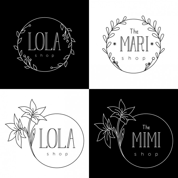 Vector plantillas de logotipo para floristerías y boutiques de mujeres.