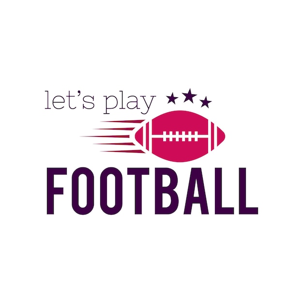 Plantillas de logotipo de fútbol americano juegan gráficos de insignia de rugby de fútbol aislados sobre fondo blanco diseño de etiqueta deportiva ilustración de vector de stock