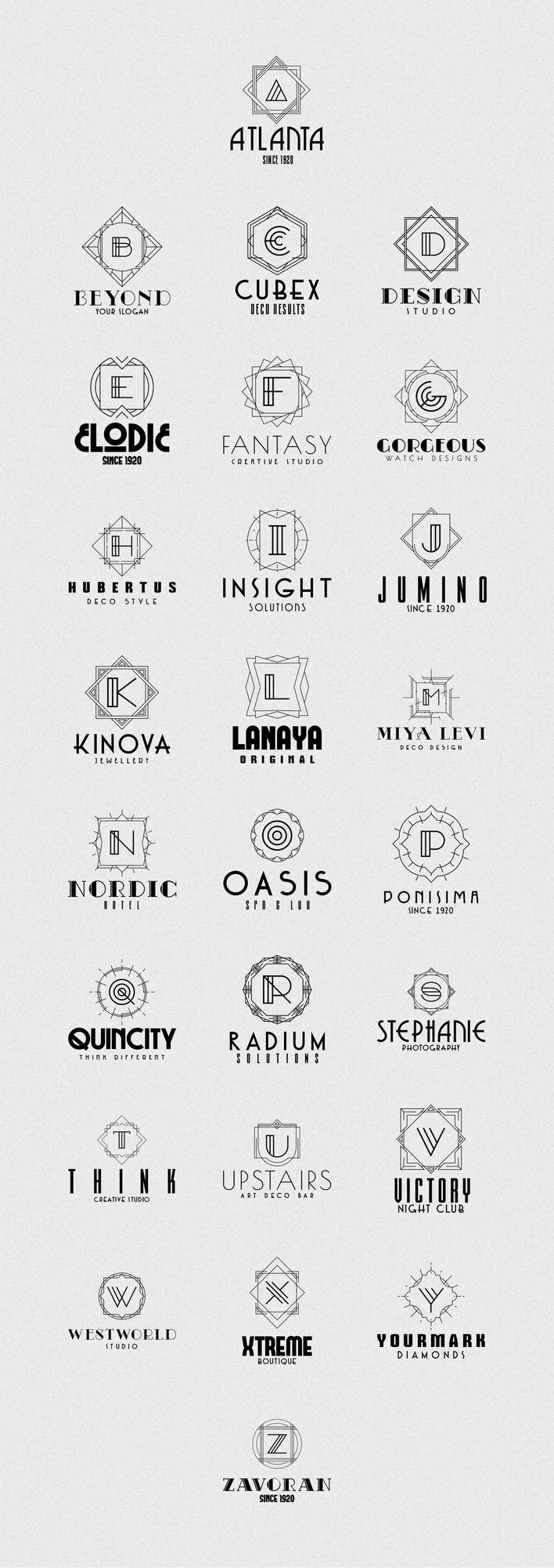 Vector plantillas de logotipo de a a z