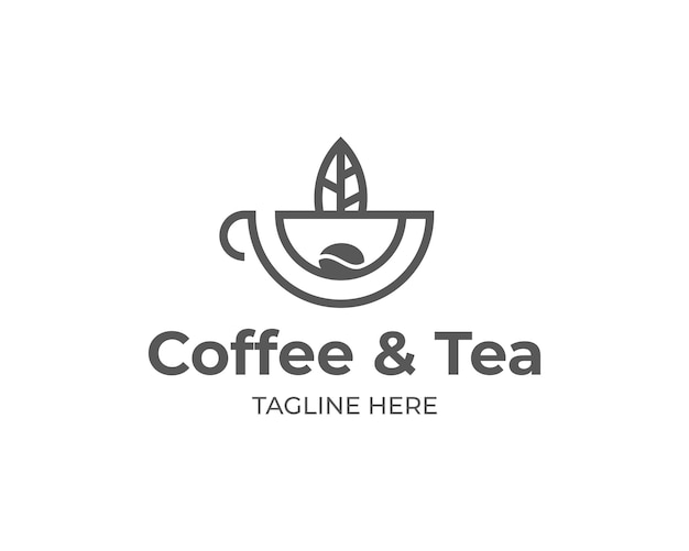 Plantillas de logotipos de café y té Símbolos gráficos de stock vectoriales