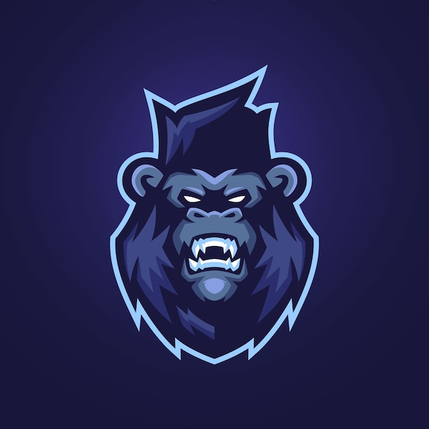 Plantillas de logotipos de mascotas gorila