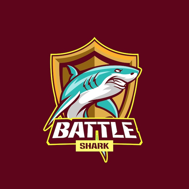 Plantillas de logotipos de mascotas de tiburones vectoriales para equipos deportivos y de juegos aislados