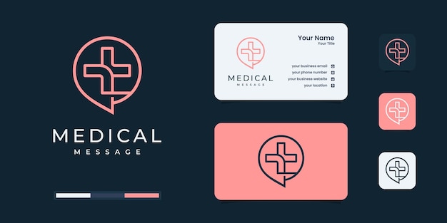 Plantillas de logotipos de mensajes médicos creativos