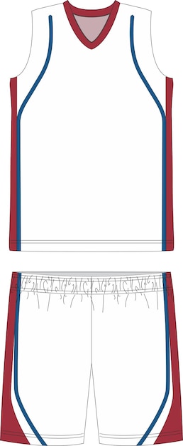 Plantillas de maquetas de camisetas y pantalones cortos de uniforme de baloncesto masculino