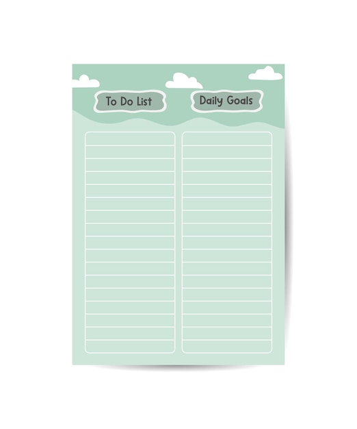 Plantillas de notas de planificador diario decoradas en azul cielo