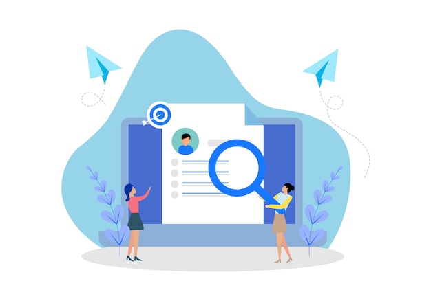 Plantillas de páginas web de diseño plano de trabajo de reclutamiento en línea