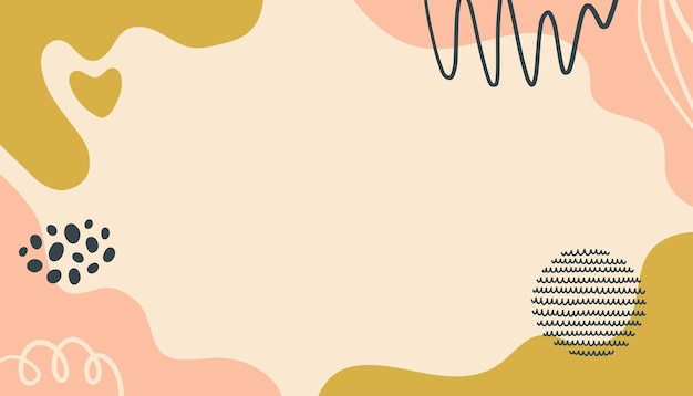 Plantillas de pancartas creativas con espacio de copia para el texto Ilustración vectorial moderna dibujada a mano orgánica