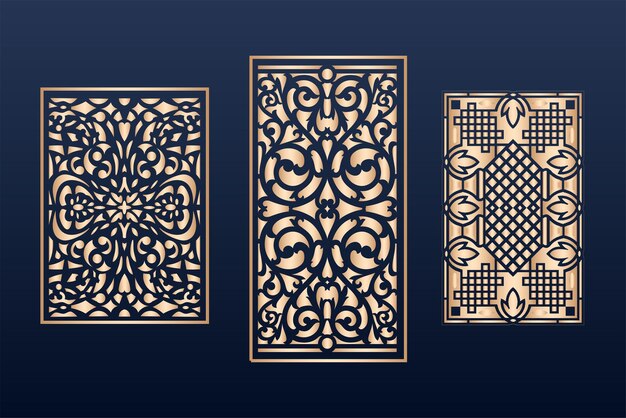 Plantillas de paneles ornamentales cortados con láser con bordes decorativos de encaje 2
